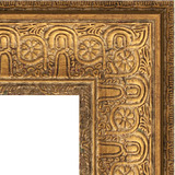 Зеркало с гравировкой в багетной раме "Медный эльдорадо"