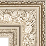 Зеркало с гравировкой в багетной раме "Виньетка серебро" 