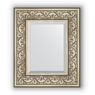 Зеркало с фацетом в багетной раме "Барокко серебро" 106 мм