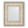 Зеркало с фацетом в багетной раме "Виньетка серебро" 109 мм
