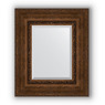 Зеркало с фацетом в багетной раме "Состаренная бронза с орнаментом" 120 мм