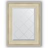 Зеркало с гравировкой в багетной раме "Травленое серебро" 95 мм