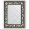 Зеркало с гравировкой в багетной раме "Византия серебро" 