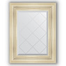 Зеркало с гравировкой в багетной раме "Травленое серебро" 99 мм