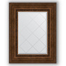 Зеркало с гравировкой в багетной раме "Состаренная бронза с орнаментом" 120 мм