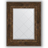 Зеркало с гравировкой в багетной раме "Состаренное дерево с орнаментом" 120 мм