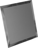 Зеркальная плитка квадратная с фацетом 10 мм (графит/графит матовый)