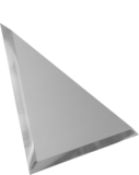 Зеркальная плитка треугольная с фацетом 10 мм (серебро/серебро матовое)